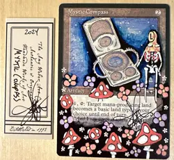 MTG Mystic Compass Alter Altered Sketch Art Amy WEBER Magic - Image 1