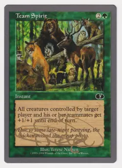 Gold Signed Team Spirit MP Unglued Artist Terese Nielsen 1998 WOTC MTG Magic! - Image 1
