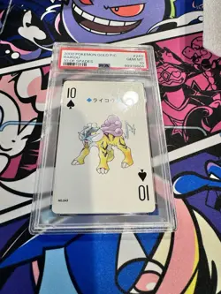 PSA10 2000 POKEMON GOLD VERSION PLAYING CARDS 243 RAIKOU 10 OF SPADES POP18 - Image 3