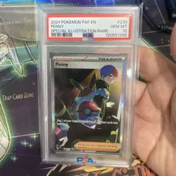 PSA 10 Pokemon TCG Penny Paldean Fates Trainer Holo 239/091 Illustration Rare - Image 1