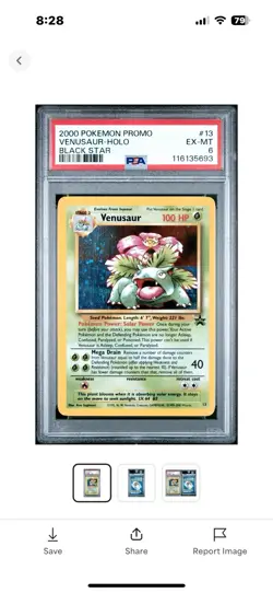 Venusaur PSA 6 NEW CERT Black Star Promo 13 Pokemon TCG Holo - Image 1