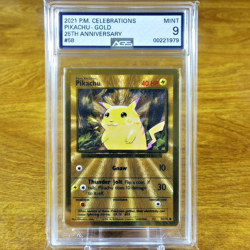 Pokemon Celebrations Premium Collection Gold Metal Pikachu 58/102 AGS Mint 9 - Image 1