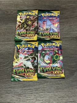 Pokemon TCG Evolving Skies Sealed Complete Booster Pack Art Set of 4 unweighed - Image 1