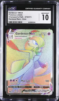 CGC 10 GEM MINT Gardevoir Vmax 076/073 Champions Path Secret Rare Pokemon Graded - Image 1