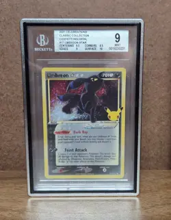 BGS 9 Umbreon Gold Star 17/17 Pokemon Celebrations Classic Collection Holo - Image 1