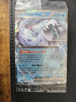 2023 Pokemon Paldea Evolved Chien Pao ex 61 /193 Art Holographic Snowflake Stamp - Image 1
