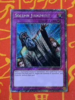 YUGIOH SOLEMN JUDGMENT PLATINUM SECRET RARE NM RA02-EN075 - Image 1