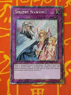 YUGIOH SOLEMN WARNING PLATINUM SECRET RARE NM RA02-EN078 - Image 1