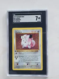 Clefairy 1st Edition Holo Shadowless Pokemon 1999 Base Set 5/102 WOTC Card CGC 7 - Image 1