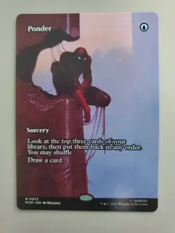 MTG Ponder 0013 Spider-Man Eternal Borderless Mythic - Image 1