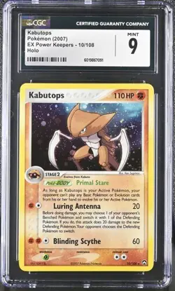 CGC 9 KABUTOPS HOLO 10 EX POWER KEEPERS POKEMON MINT - Image 1