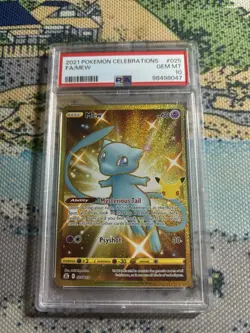 2021 Pokemon Mew 025 Celebrations Gold Secret Rare PSA 10 Gem Mint - Image 1