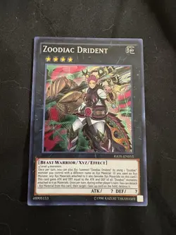 Yugioh! Zoodiac Drident RATE-EN053! Secret Rare 1st Edition Tcg Card - Image 1