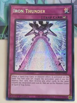 Yugioh 1x Iron Thunder Prismatic Secret Rare MP25-EN058 2025 Mega-Pack 1st Ed NM - Image 2