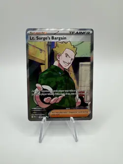 Lt Surge's Bargain 170/132 Mega Evolution Full Art Trainer Pokemon Card NM - Image 1