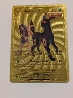 Umbreon V Premium Gold Foil Fan Art Textured Collector Pokemon Card - Image 1