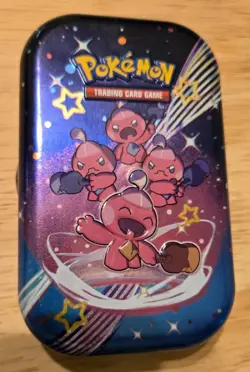 Pokemon Scarlet & Violet Paldean Fates Mini Tin, Tinkatink. Opened with cards - Image 1