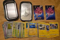 Pokemon Scarlet & Violet Paldean Fates Mini Tin, Tinkatink. Opened with cards - Image 3