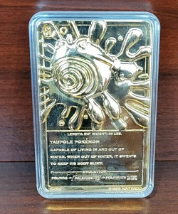 Vintage Nintendo 1999 Pokemon 23K Gold Plated Trading Card Poliwhirl COA - Image 1