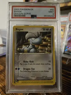 PSA 9 Bagon Scrye Ex Dragon 2003 Pokemon Card #50 LOW POP (POP 15) - Image 1