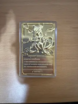 Pokemon 23K Gold Plated Mewtwo Trading Card 1999 Burger King Limited Edition - Image 1