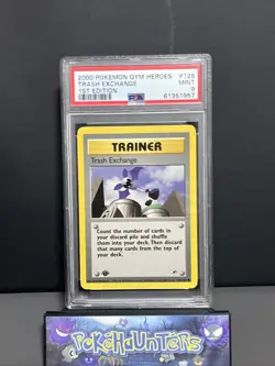 Pokemon Card Gym Heroes 1st Edition Common Trash Exchange 126/132 PSA 9 - Image 1