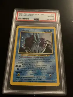 Suicune Holo Neo Revelation PSA 8 2000 WOTC Pokemon Card #14 - Image 1