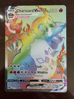 Pokemon TCG Charizard VMAX Champion's Path Holo Secret Rare Card 074/073 - Image 1