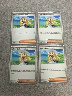 4x Lillie's Determination 119/132 Pokemon TCG: Mega Evolutions Card Playset - Image 1