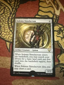 Mtg Magic Kamigawa Commander Hologram Error Misprint Solemn Simulacrum Card - Image 1