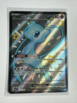 Pokemon Mew EX TCG Scarlet Violet Paldean Fates Full Art Card 216/091 - Image 1