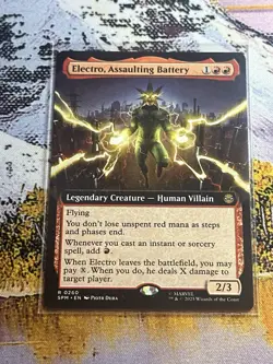 Electro, Assaulting Battery - Extended Art SPM NM MTG - Image 5