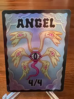 Wizard Of The Barge Magic The Gathering Angel 4/4 Foil Token Kickstarter - Image 1