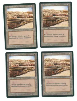 Magic MTG MISPRINT 4x Strip Mine / Burrowing Cavar Tuneles Spanish Error FBB - Image 1