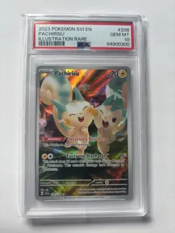 Pokemon Scarlet & Violet Base Set EN Pachirisu 208/198 Illustration Rare PSA 10 - Image 1