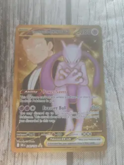 Pokemon Mewtwo EX TCG Team Rockets 240/182 Gold Secret Rare - Image 1
