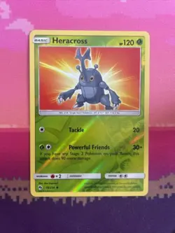 Pokemon Card Heracross Lost Thunder Reverse Holo 18/214 Near Mint - Image 1
