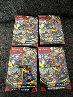 Lot of 4 Pokemon MEGA EVOLUTION Booster Bundles Pokemon Sealed new Ships Fast 🔥 - Image 1