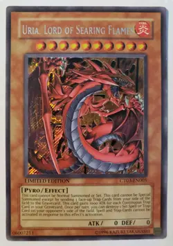 Yugioh Uria, Lord of Searing Flames CT03-EN005 Secret Rare Limited Edition LP - Image 1