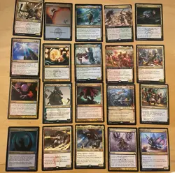 Magic The Gathering Lot Of 20 Gold Cards Including Rares and Mythics NM - Image 1