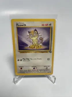 MEOWTH - Jungle Set - 56/64 - Common - Pokemon Card - Unlimited - NM - Image 1