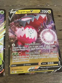 Lot Of 3 Jumbo Pokemon Promo Cards NM Pikachu Virizion Regidrago Swsh286 295 281 - Image 5