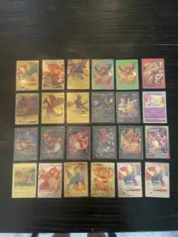 Pokemon Gold Foil Fan Art and Others. Lot. 24 Cards. 1995-2020 Gold. M-NM - Image 1