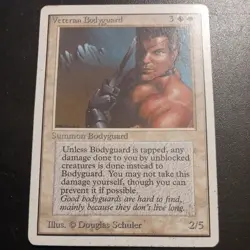 Mtg Veteran Bodyguard MP Unlimited Reserved List Rare Magic Card - Image 1