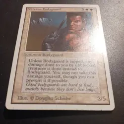 Mtg Veteran Bodyguard MP Unlimited Reserved List Rare Magic Card - Image 2