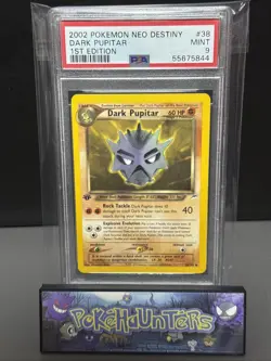 Pokemon Card Dark Pupitar 38/105 1st Edition Neo Destiny WOTC PSA 9 MINT - Image 1