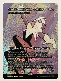 Spider-Gwen, Web-Warrior (Borderless) Spider-Man Foil MTG NM - Image 1