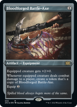 1 x Bloodforged Battle-Axe - Foil Etched - Double Masters 2022 - NM-Mint - MTG - Image 1
