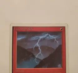 1993 Magic the Gathering MTG Unlimited white border Lightning Bolt Light Play LP - Image 2