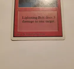 1993 Magic the Gathering MTG Unlimited white border Lightning Bolt Light Play LP - Image 3